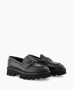 Fashion Loafer Natalia Moc Zwart Dames Instappers