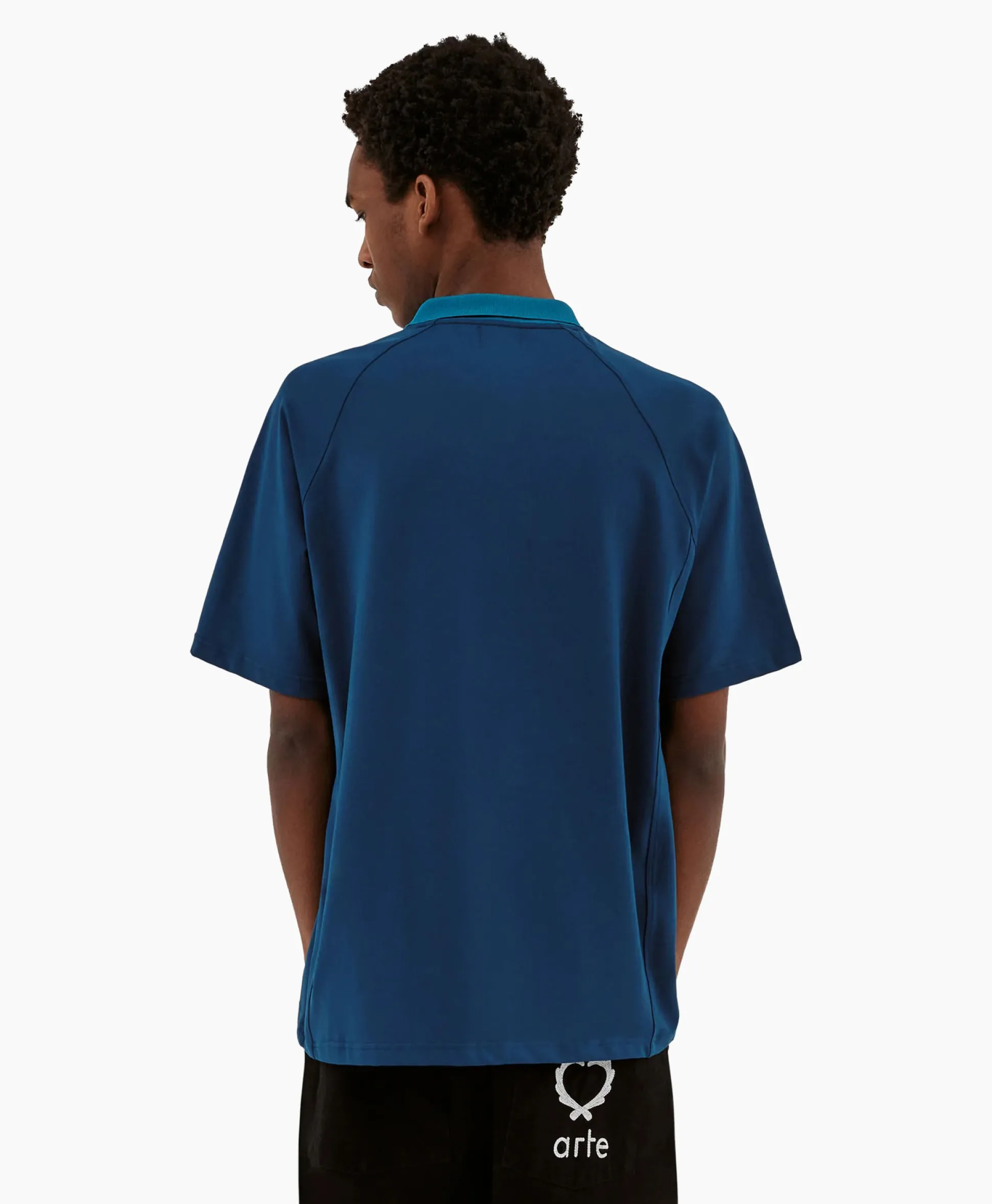 Sale T-Shirt Korte Mouw Sport Fleece Arte Chest Contras Donker Blauw Heren T-Shirts