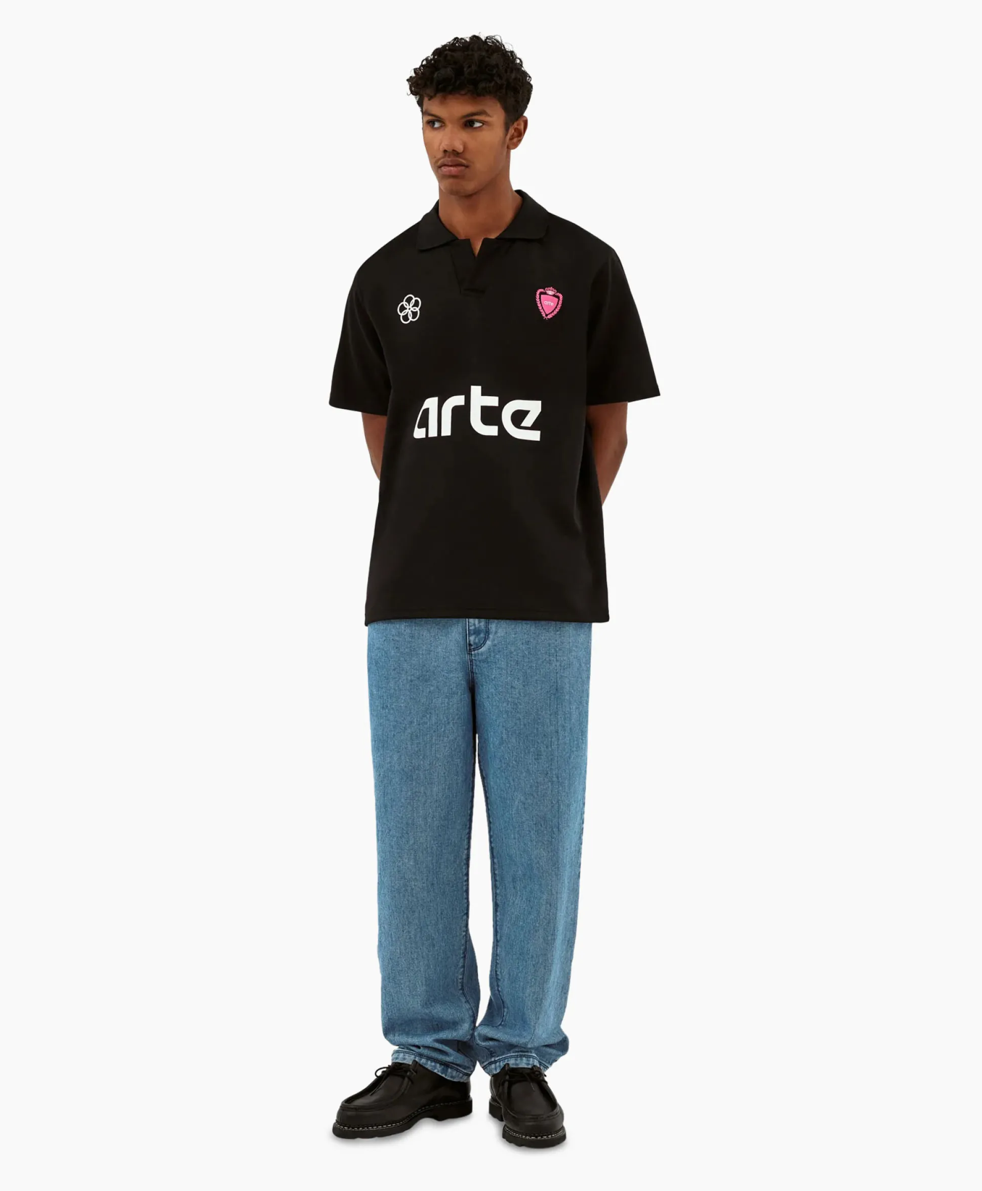 New T-Shirt Korte Mouw Basic Futebol Zwart Heren T-Shirts