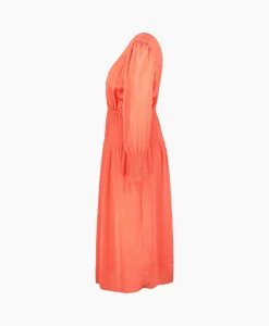 Hot Ba&Sh Midi Jurk Koll Rood Dames Jurken