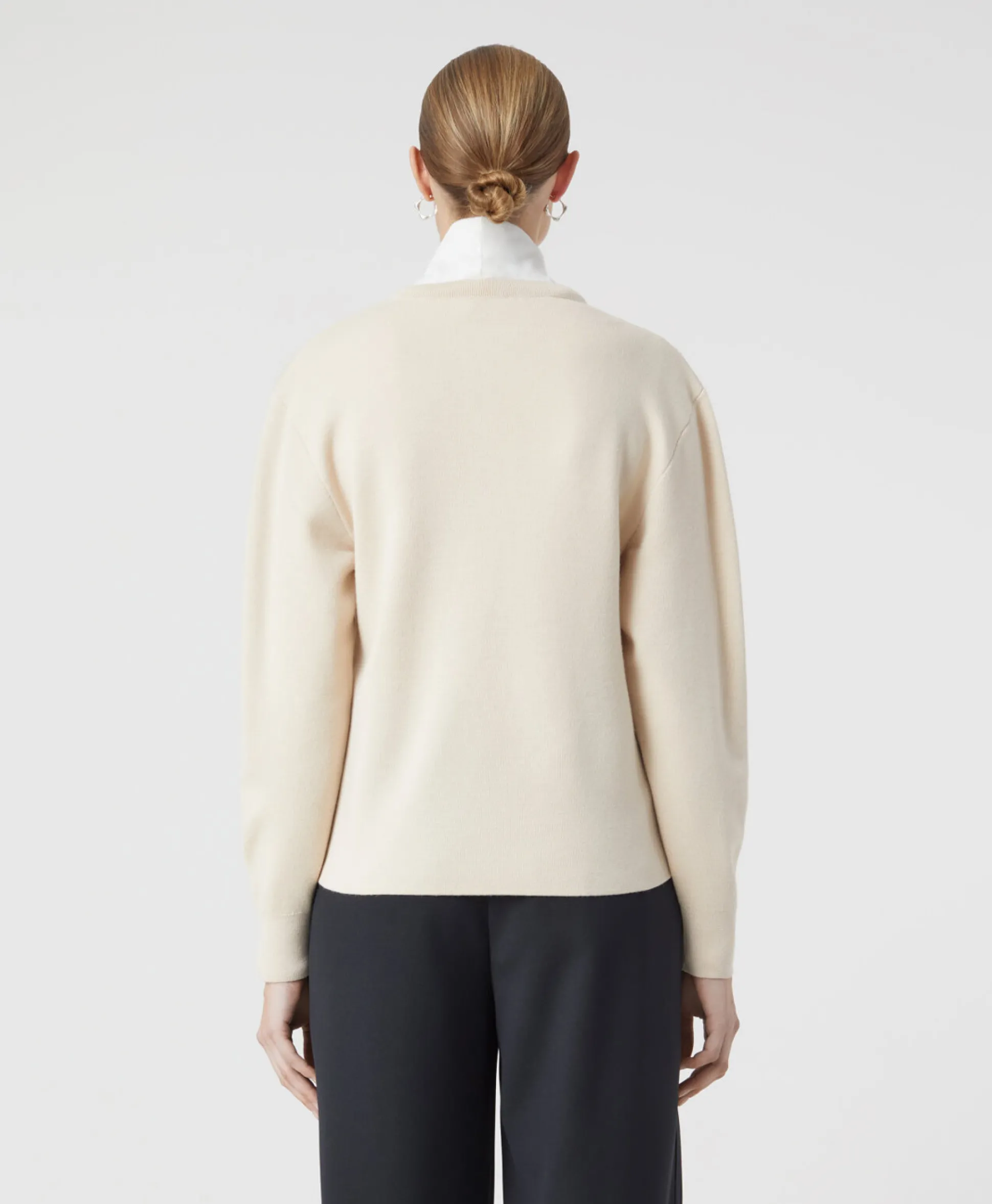 Clearance Pullover Crew Neck Henley Beige Dames Truien