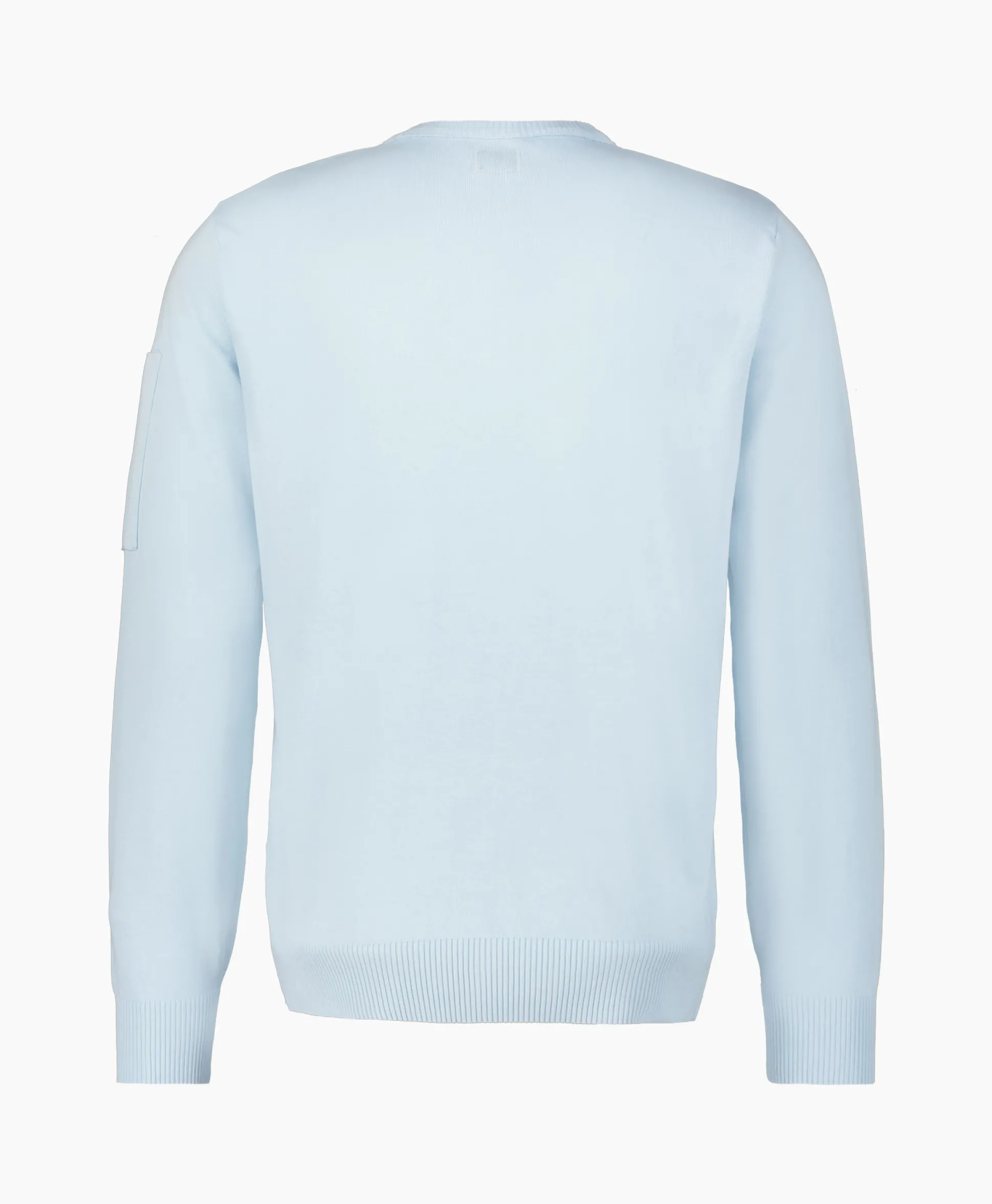 Outlet Pullover Cotton Crepe Knit Licht Blauw Heren Truien