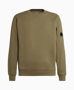 Online Sweater Diagonal Raised Fleece Groen Heren Truien