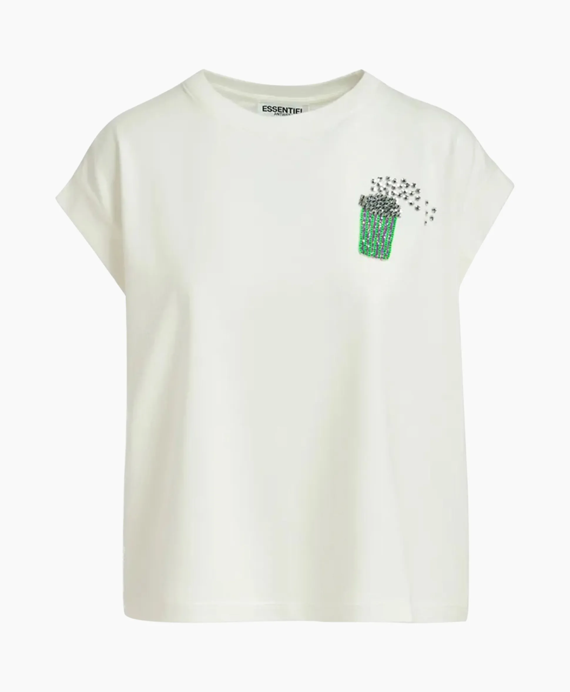 Flash Sale T-Shirt Korte Mouw Faustina Off White Dames T-Shirts & Tops