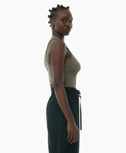Flash Sale Top Melange Knit Sleeveless Bruin Dames T-Shirts & Tops