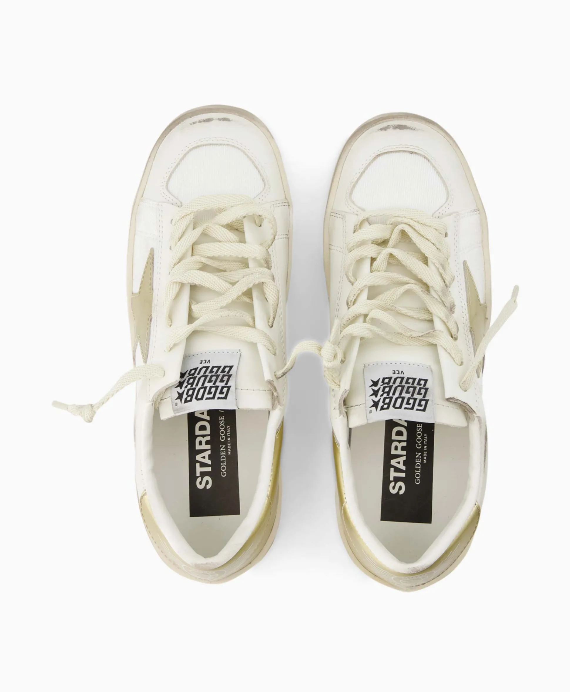 New Sneaker Stardan Leather Mirrored Star Wit Dames Sneakers