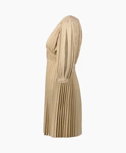 Shop Midi Jurk Abito C/Intarsio Goud Dames Jurken
