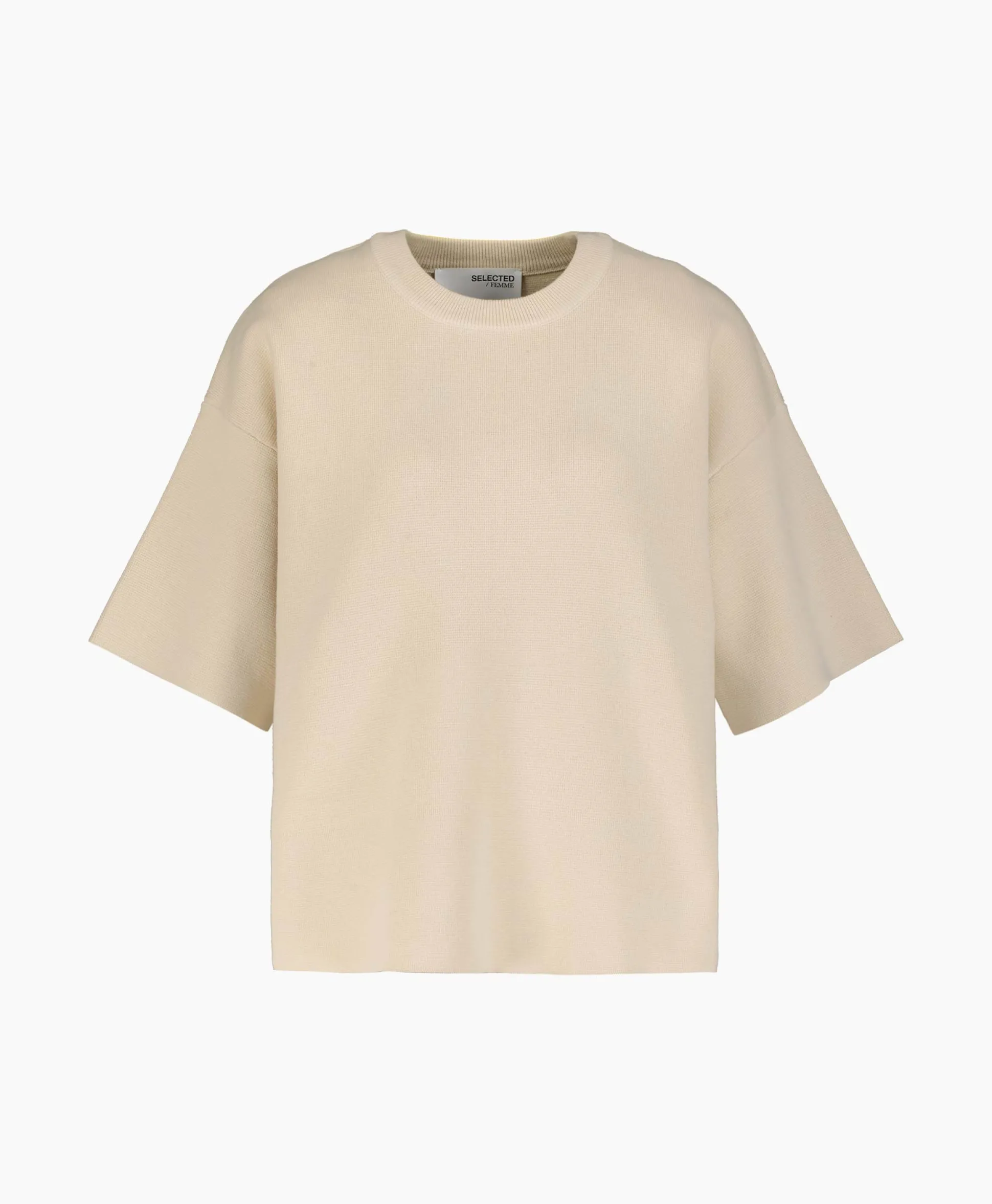 Shop T-Shirt Korte Mouw Liva 2/4 Knit O-Neck Noos Off White Dames T-Shirts & Tops