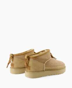 Online Enkellaars W Ultra Mini Crafted Regenerate Beige Dames Laarzen