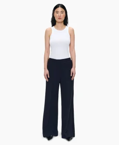 Fashion Pantalon Techno Silk Donker Blauw Dames Broeken
