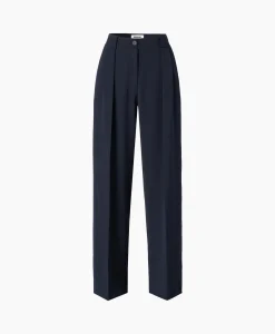 Cheap Pantalon Wide Pleated Donker Blauw Dames Broeken