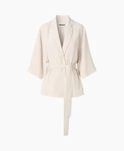 Best Vest Japanse Crepe Kimono Off White Dames Vesten